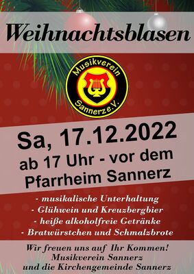 2022_12_17 Weihnachtsblasen Musikverein Sannerz